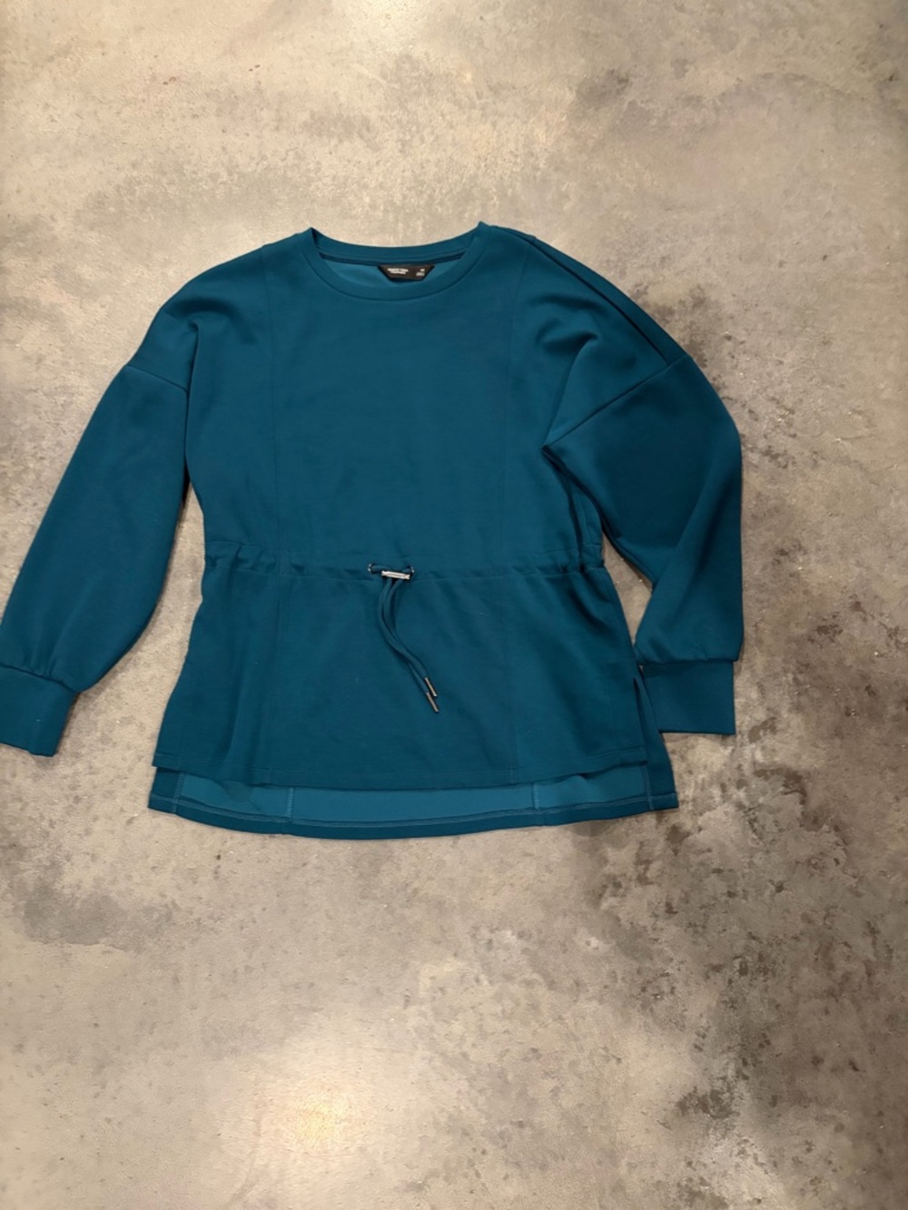 Simply Vera Vera Wang Teal Drawstring Waist Long Sleeve Top